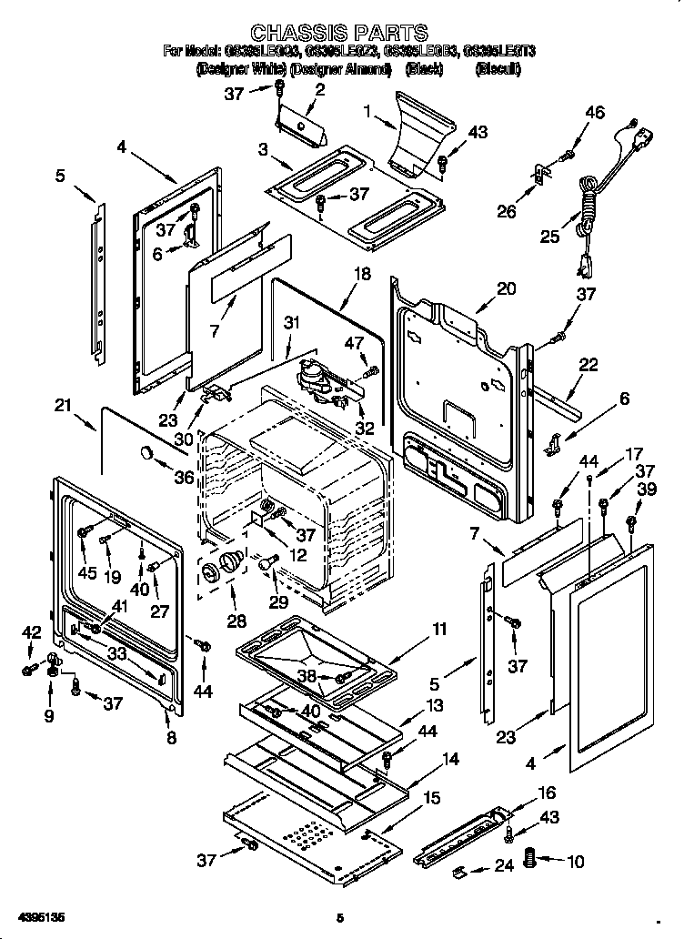 Whirlpool GS395LEGQ3 chassis diagram