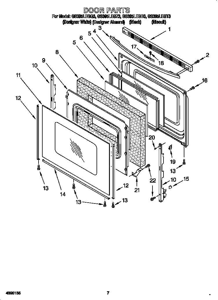 Whirlpool GS395LEGQ3 door diagram