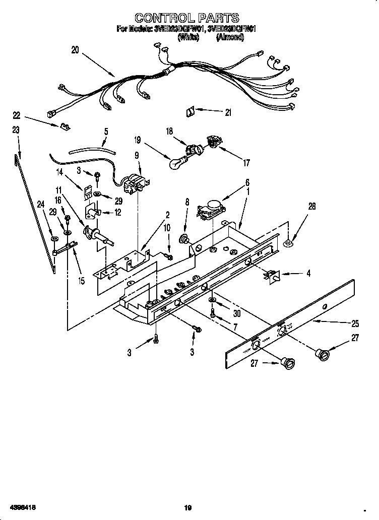 Whirlpool 3VED23DQFW01 control diagram