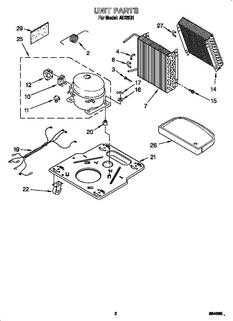 Whirlpool AD25G1 unit diagram