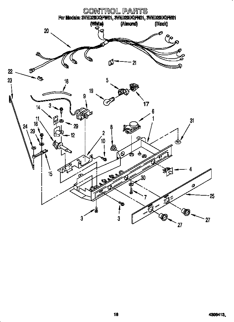 Whirlpool 3VED29DQFW01 control diagram