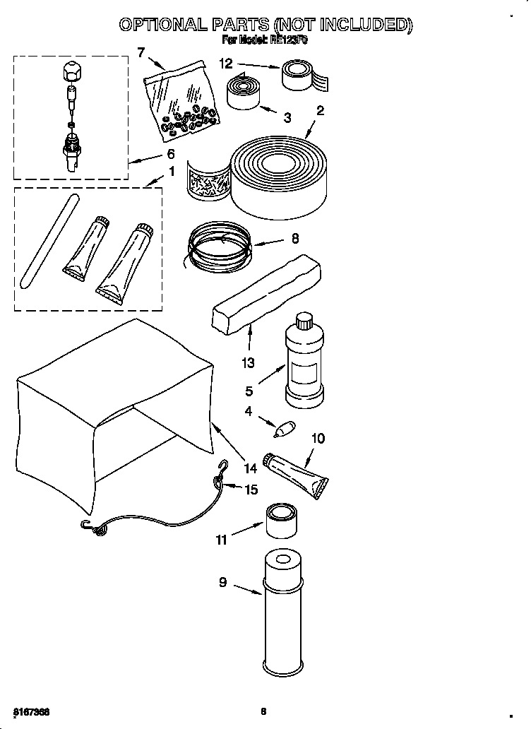 Whirlpool RE123F0 optional diagram