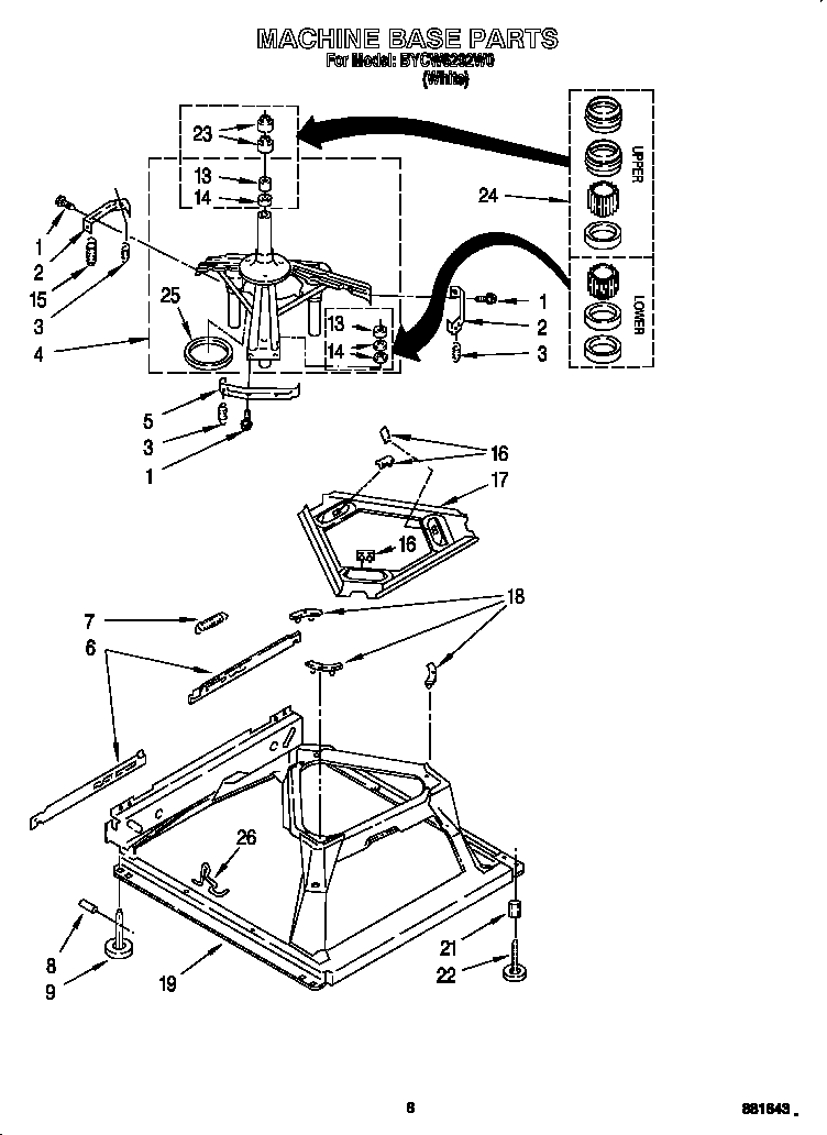Whirlpool BYCW6292W0 machine base diagram