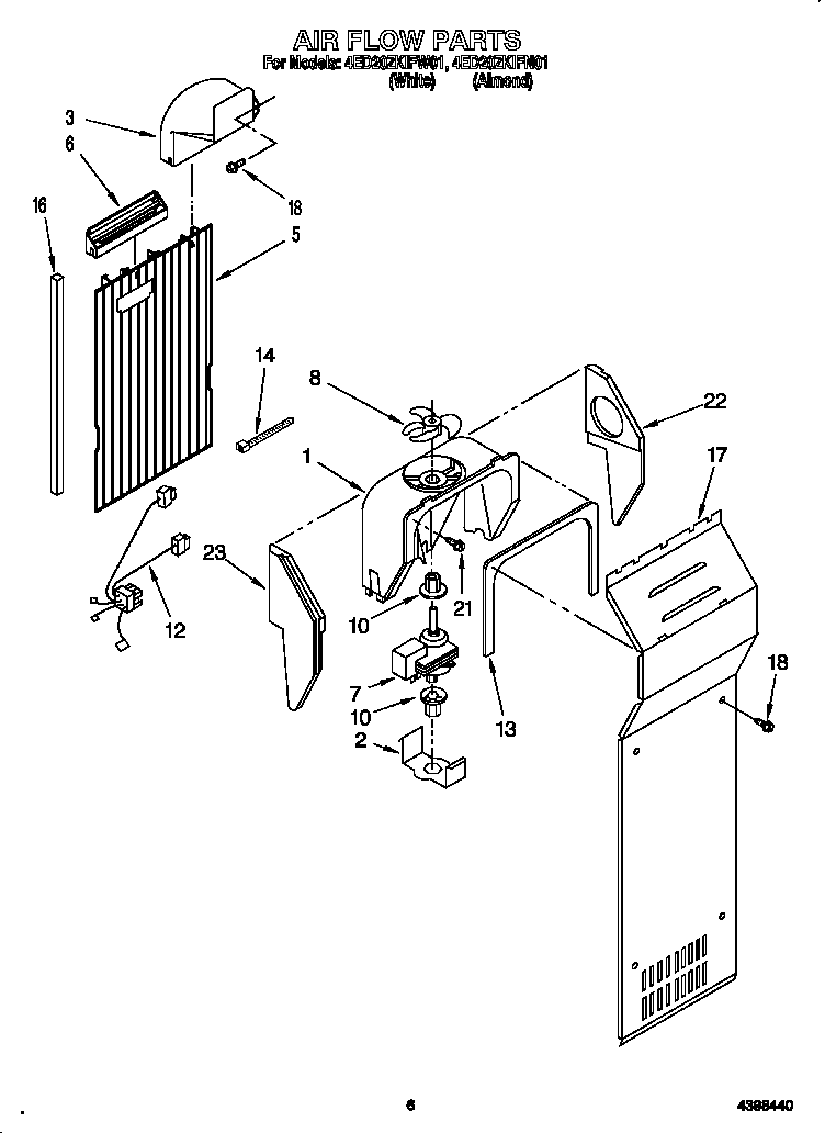 Whirlpool 4ED20ZKIFW01 air flow diagram