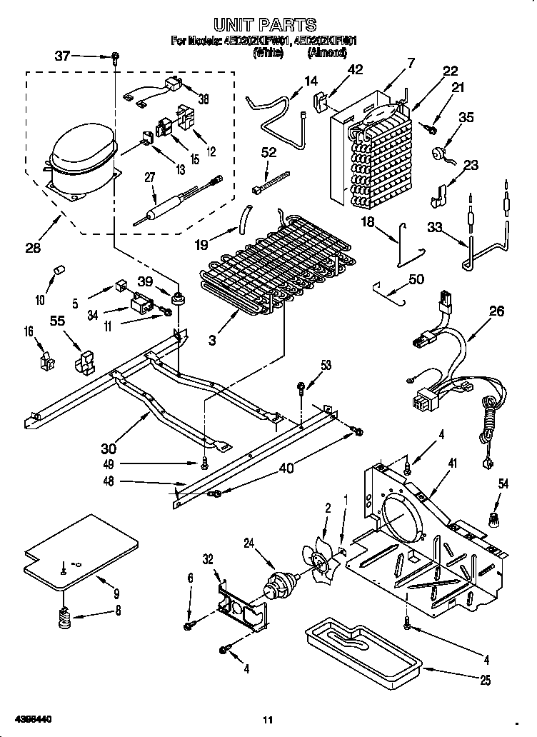 Whirlpool 4ED20ZKIFW01 unit diagram