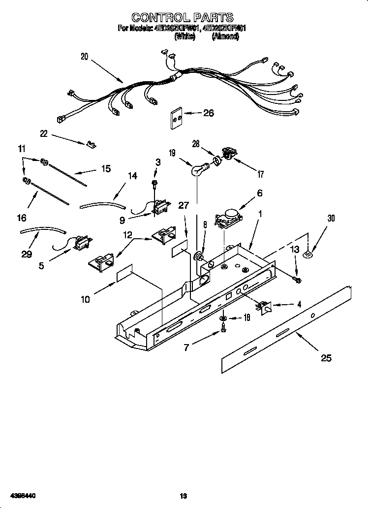 Whirlpool 4ED20ZKIFW01 control diagram