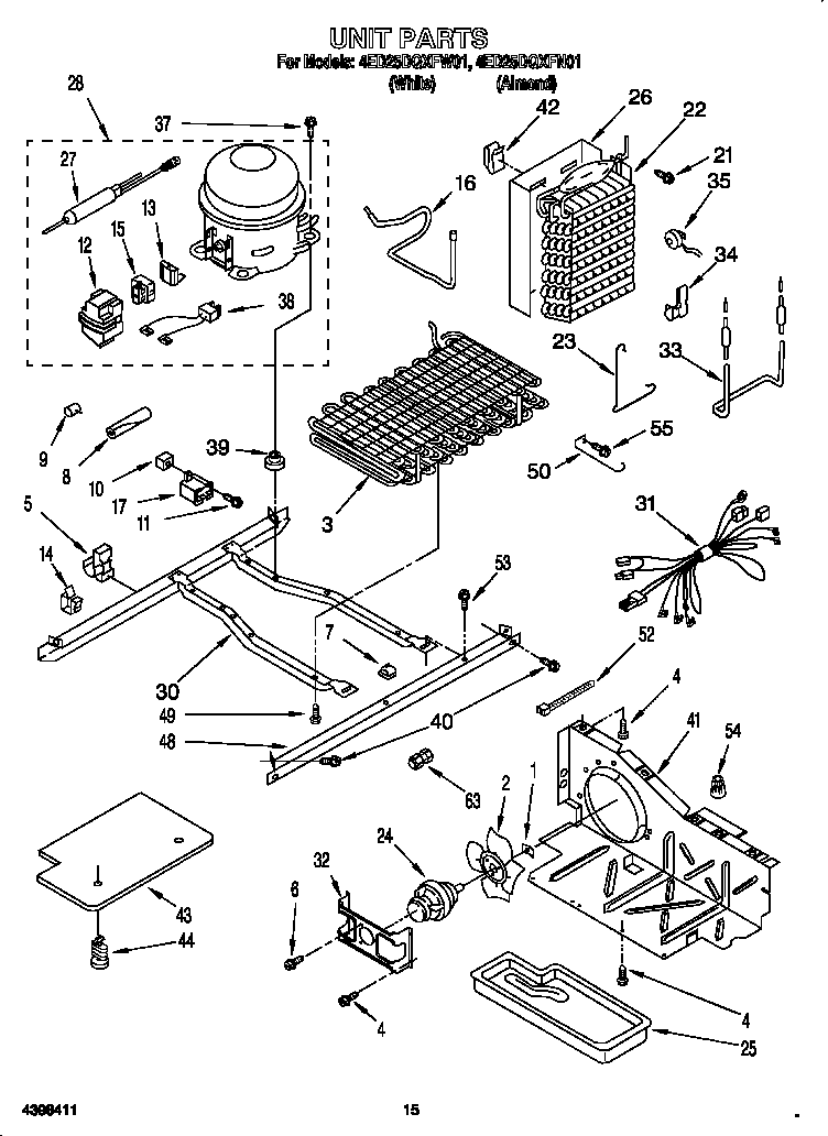 Whirlpool 4ED25DQXFN01 unit diagram