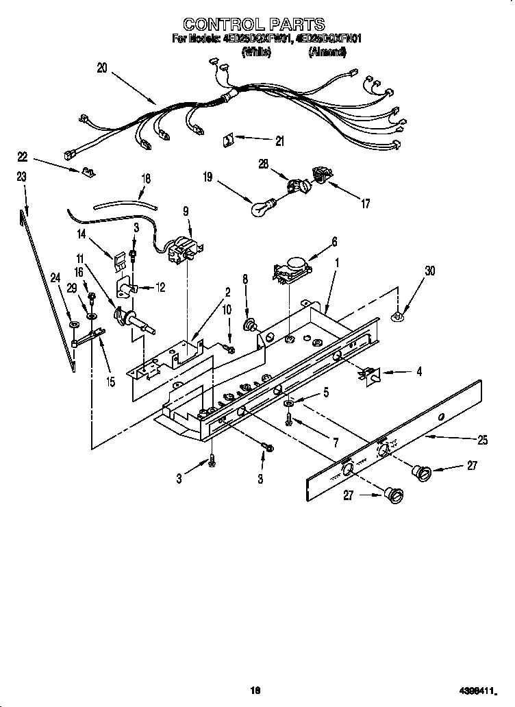 Whirlpool 4ED25DQXFN01 control diagram