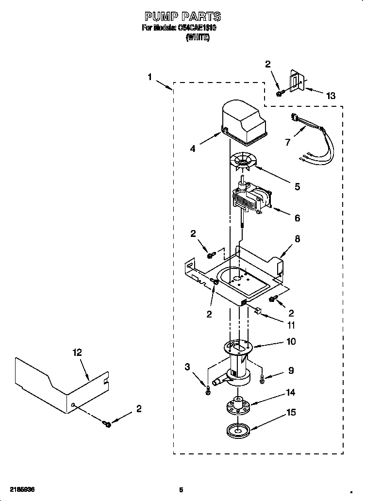 Whirlpool O54CAE1610 pump diagram