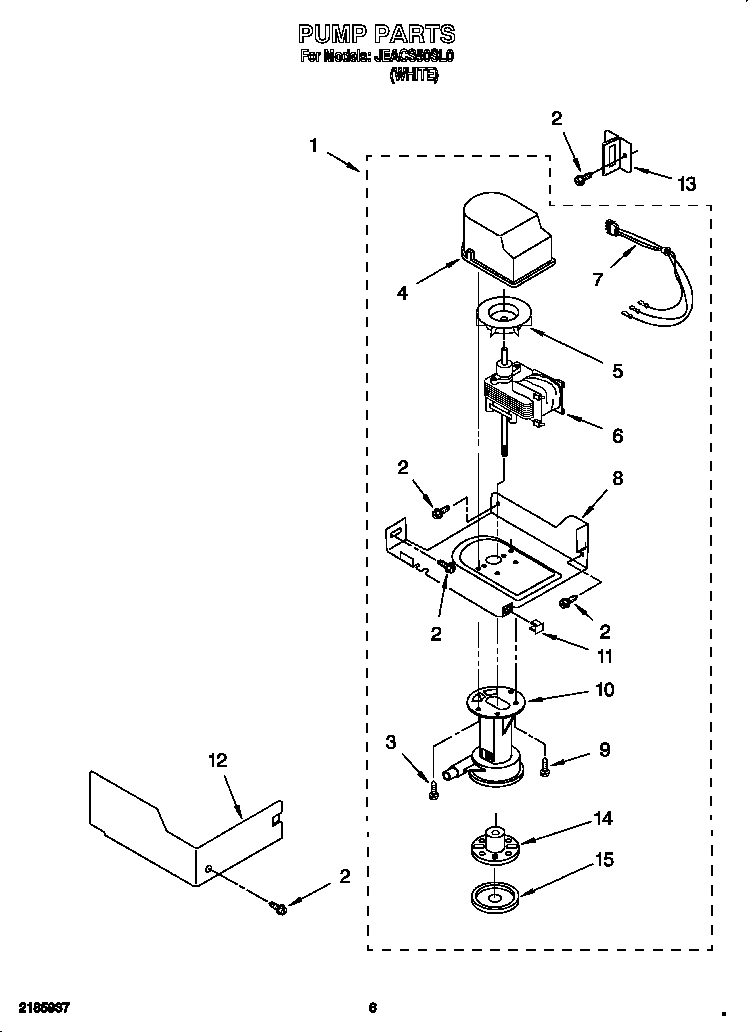 Whirlpool JEACS50SL0 pump diagram