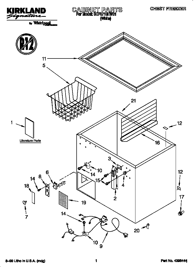 Kirkland SCF0710HW01 cabinet diagram