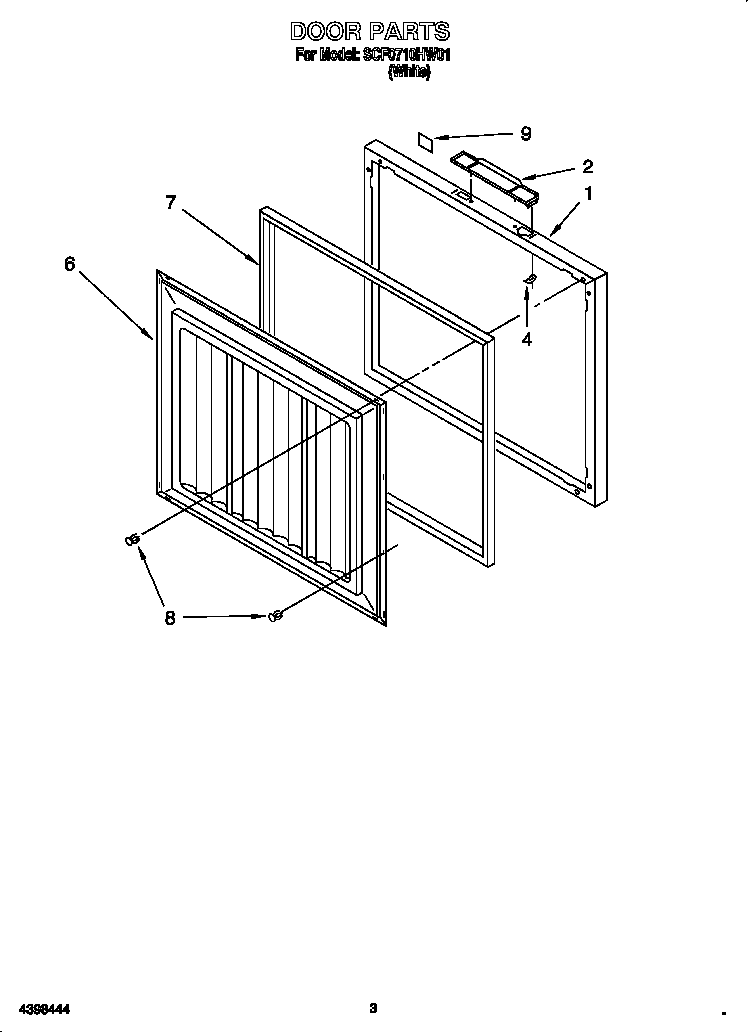 Kirkland SCF0710HW01 door diagram