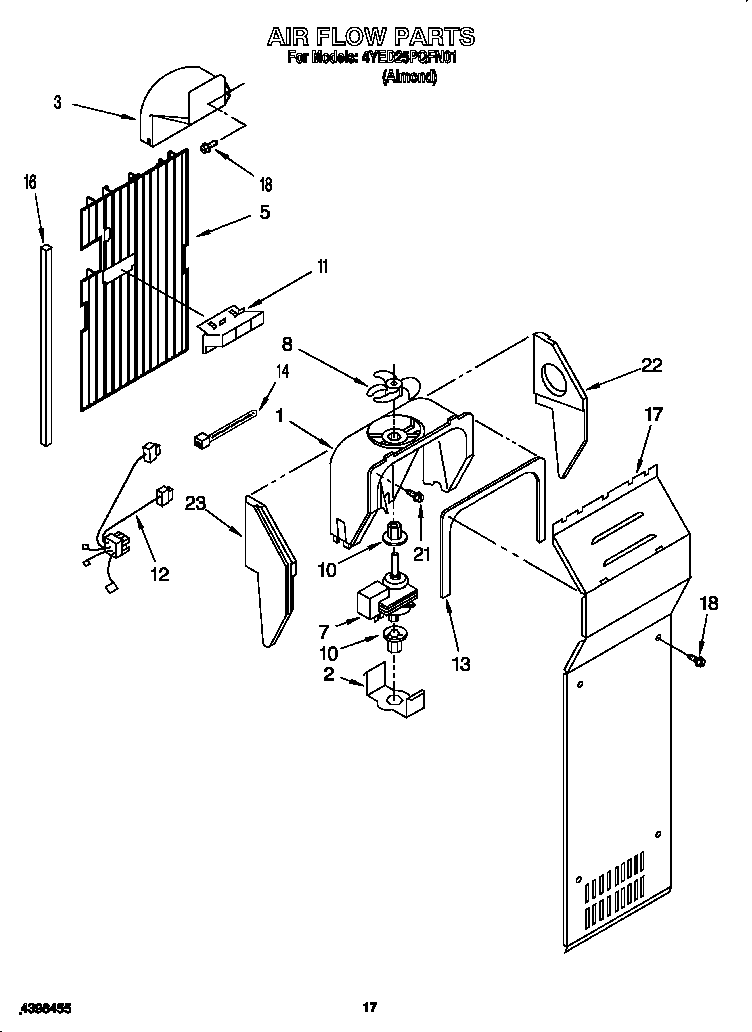 Whirlpool 4YED25PQFN01 airflow diagram