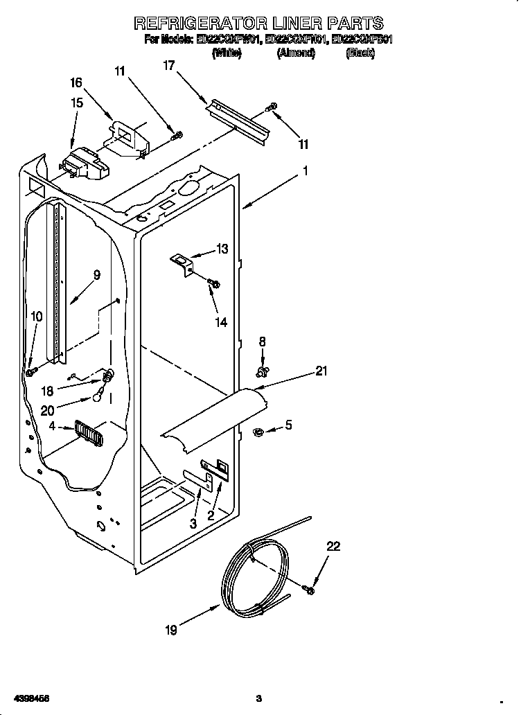 Whirlpool ED22CQXFW01 refrigerator liner diagram