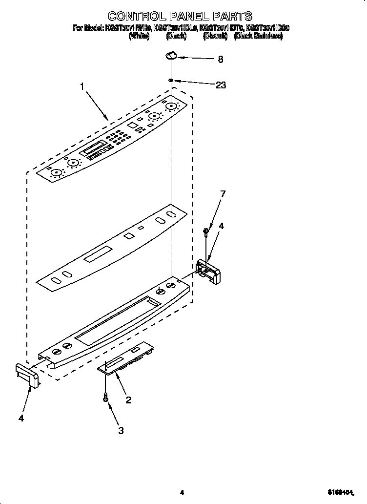 KitchenAid KGST307HBS0 control panel diagram