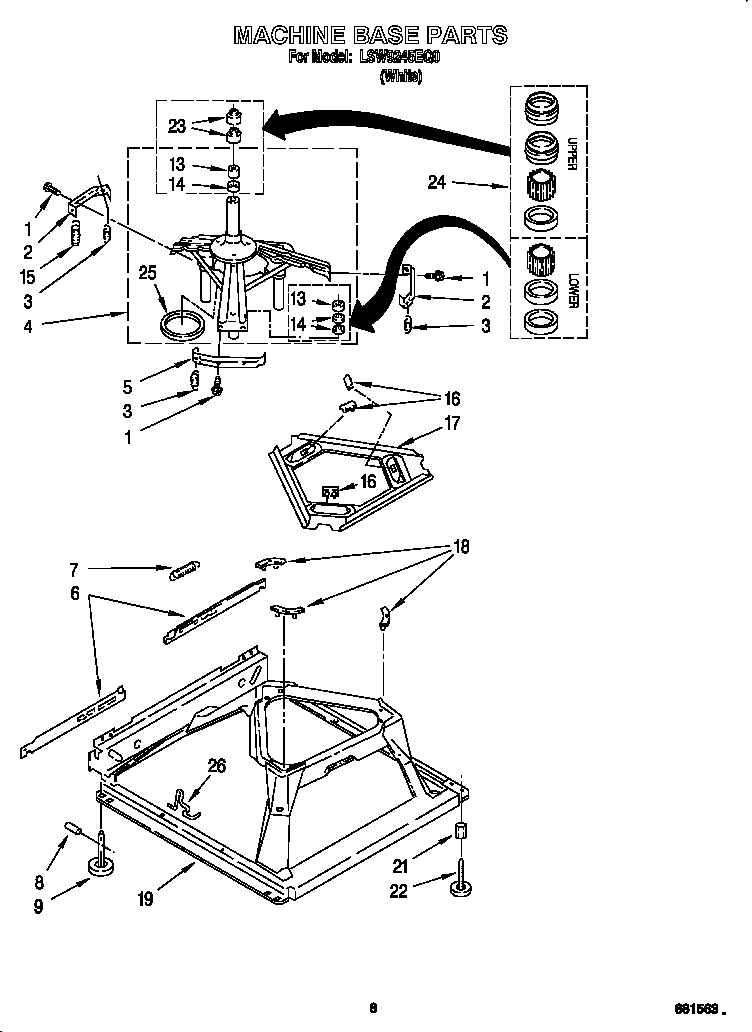 Whirlpool LSW9245EQ0 machine base diagram