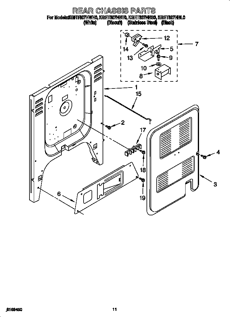 KitchenAid KGRT607HBL0 rear chassis diagram