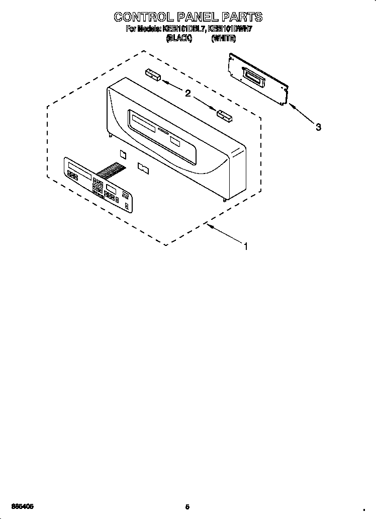 KitchenAid KEBI101DBL7 control panel diagram