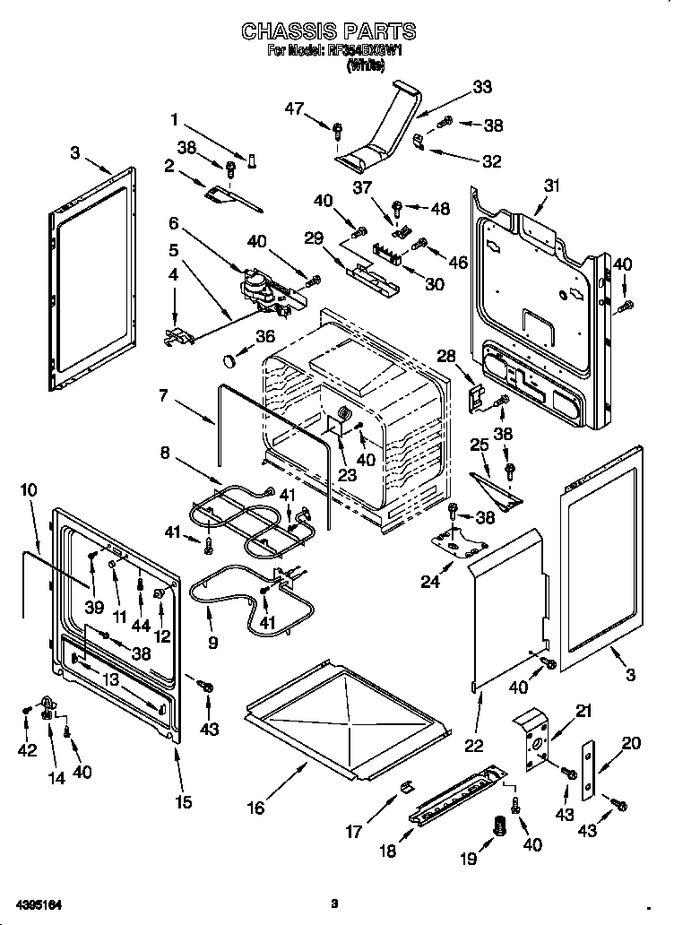 Whirlpool RF354BXGW1 chassis diagram