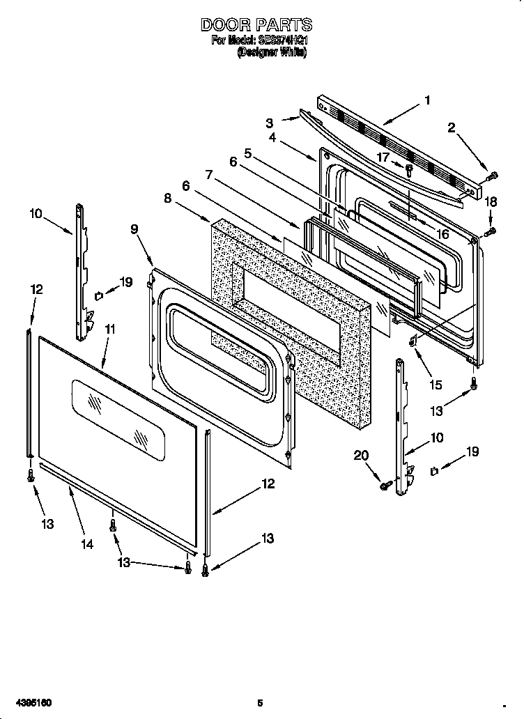 Kirkland SES374HQ1 door diagram