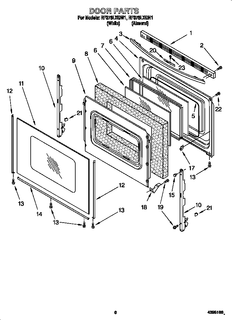 Whirlpool RF376LXGN1 door diagram