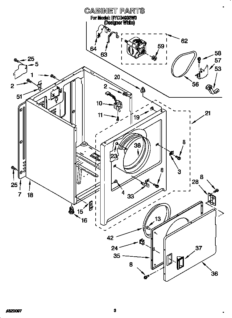 Whirlpool BYCD4932W0 cabinet diagram
