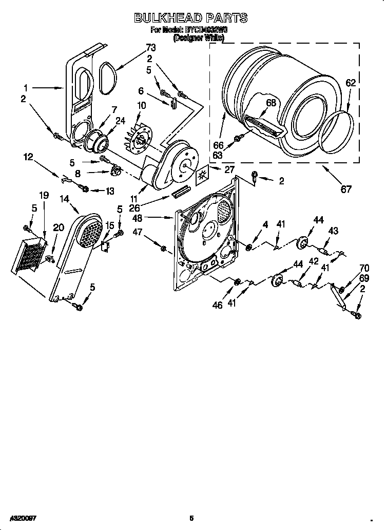Whirlpool BYCD4932W0 bulkhead diagram