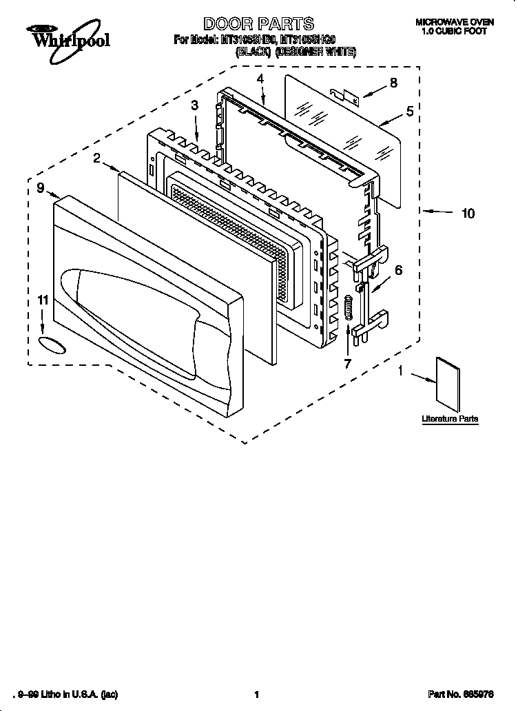 Whirlpool MT3105SHQ0 door diagram