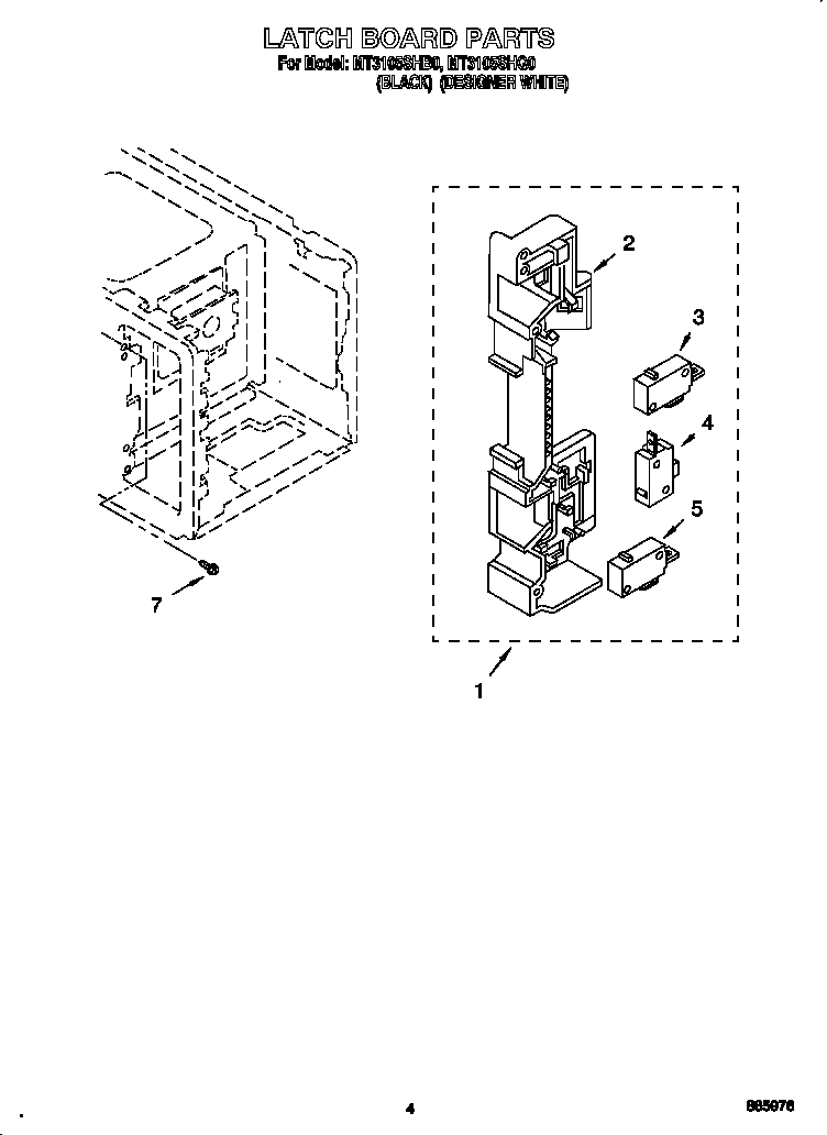 Whirlpool MT3105SHQ0 latch board diagram