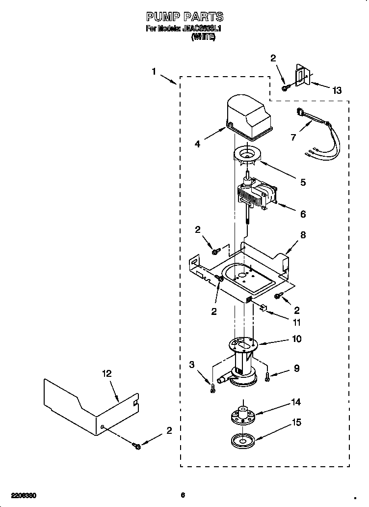 Whirlpool JEAC50SL1 pump diagram