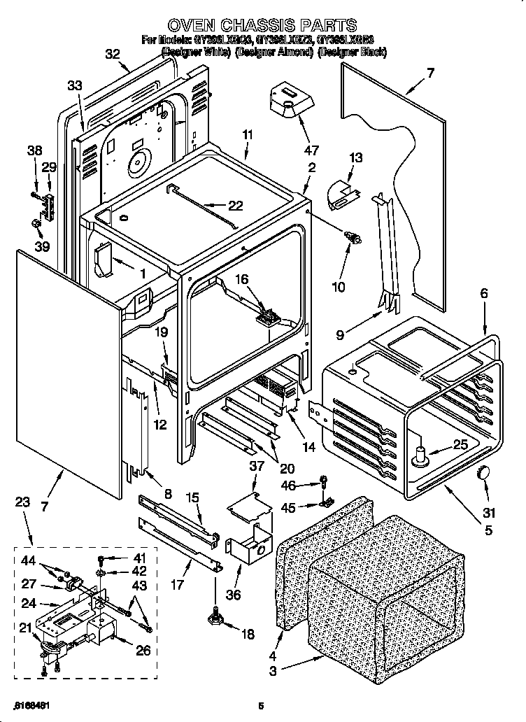 Whirlpool GY396LXGQ3 oven chassis diagram