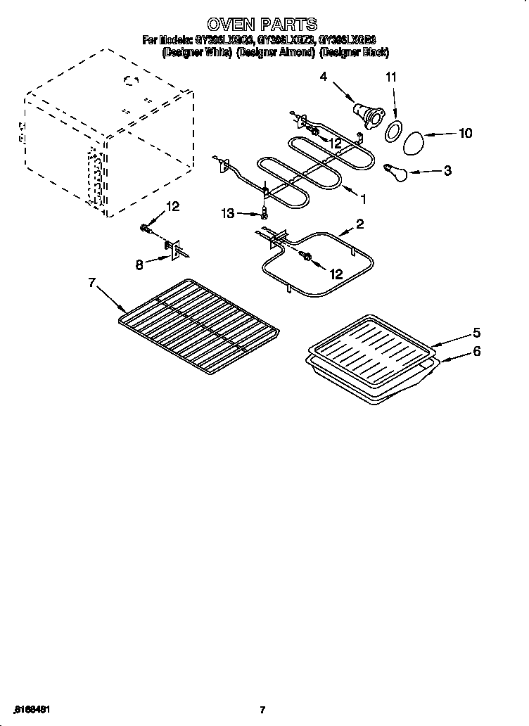 Whirlpool GY396LXGQ3 oven diagram