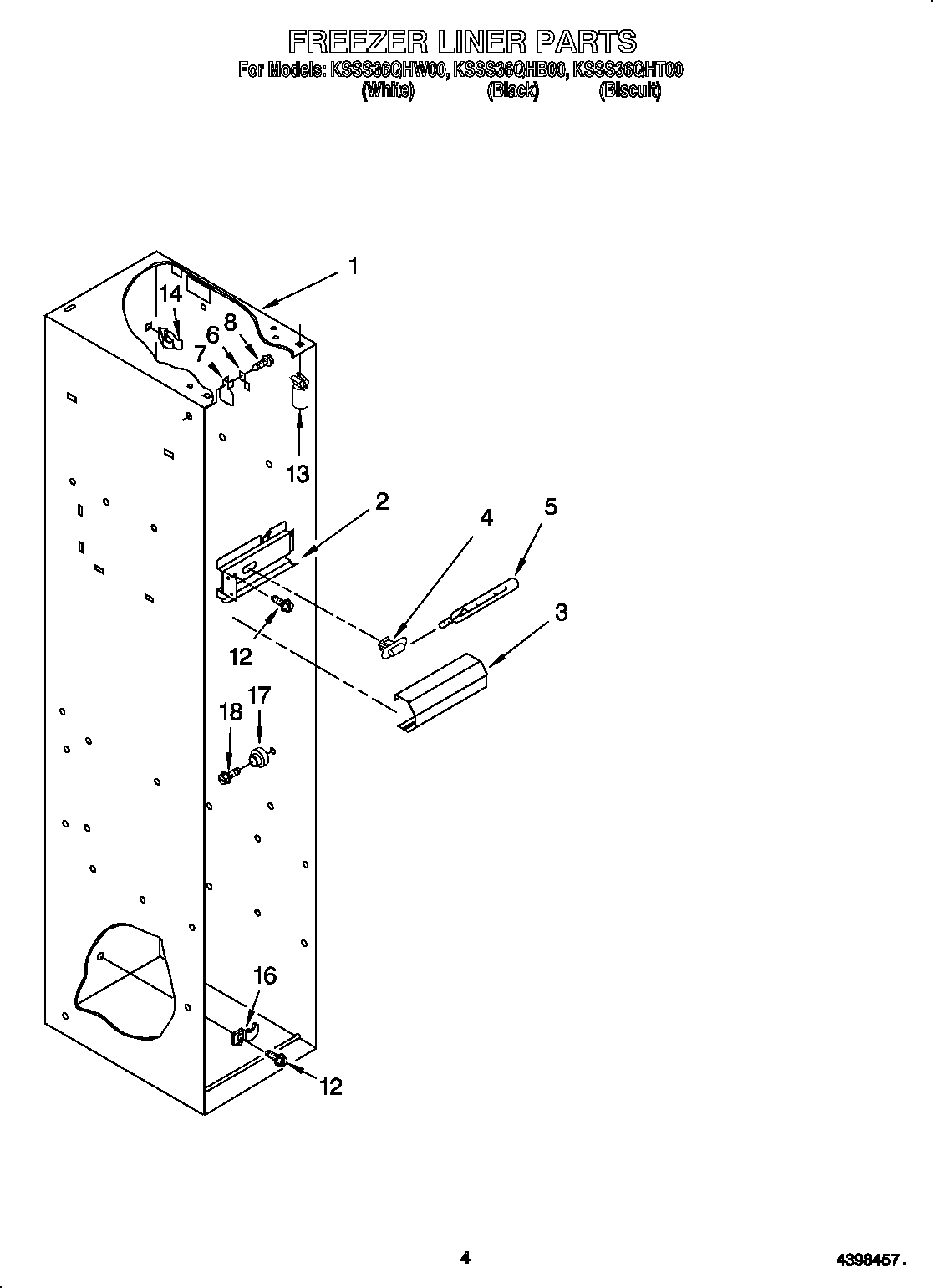 KitchenAid KSSS36QHT00 freezer liner diagram