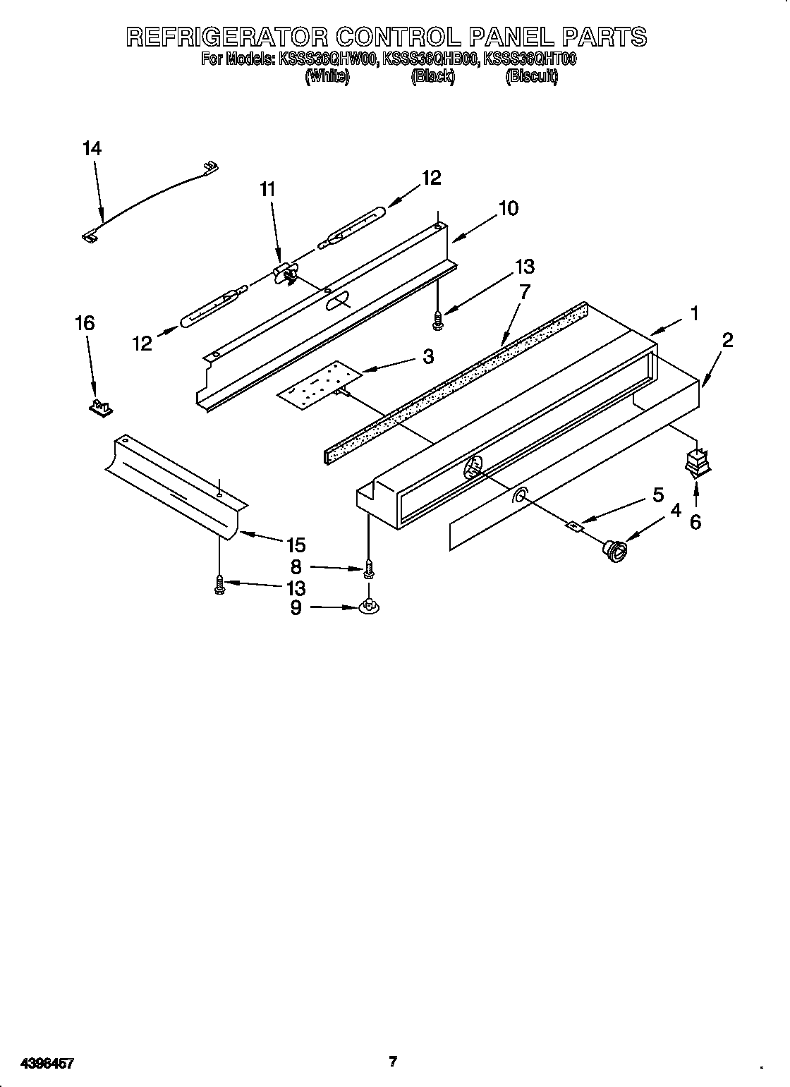 KitchenAid KSSS36QHT00 refrigerator control panel diagram