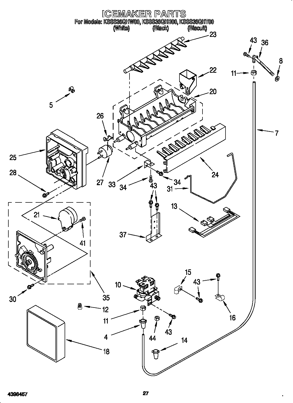 KitchenAid KSSS36QHT00 icemaker diagram