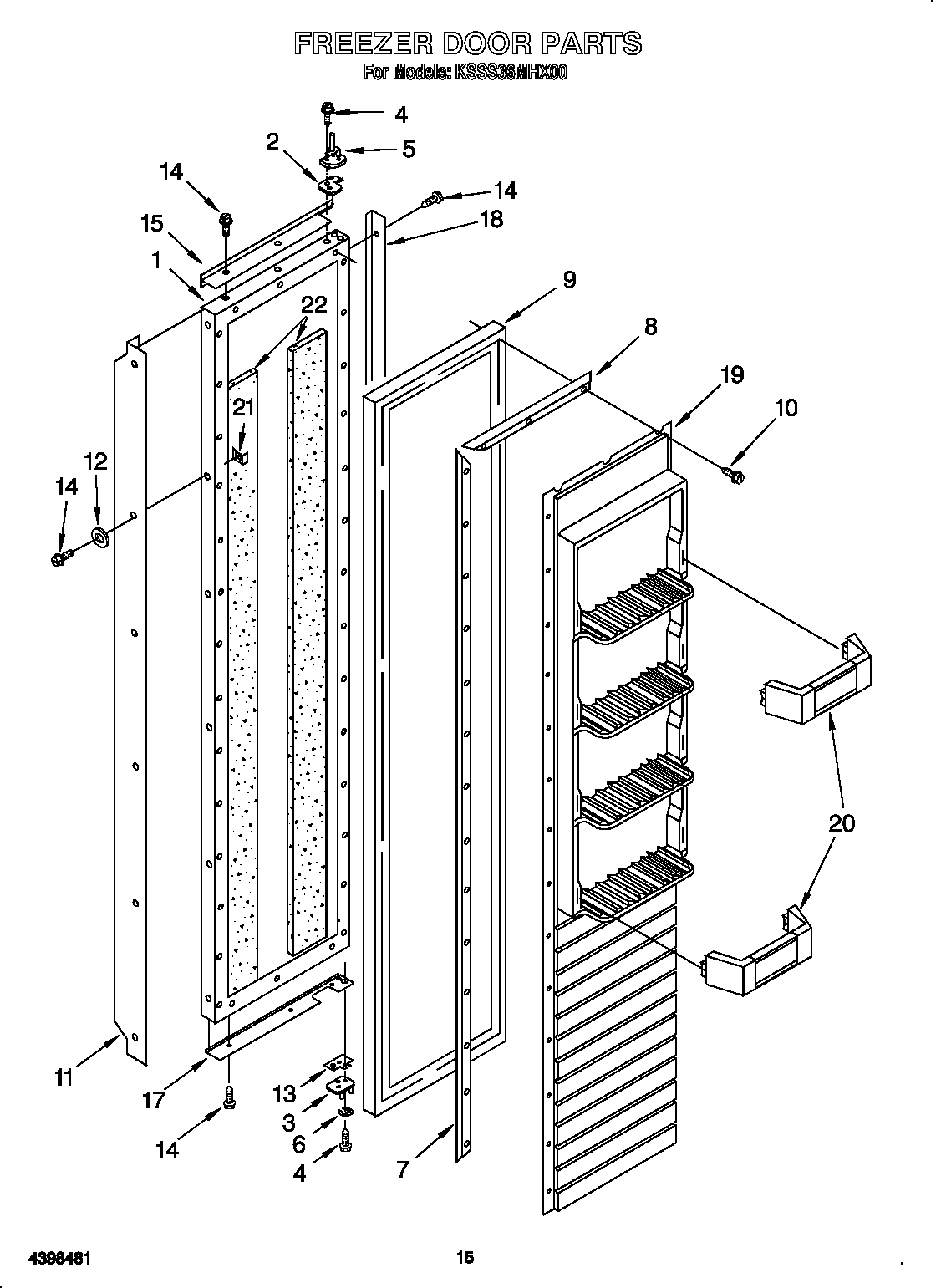 KitchenAid KSSS36MHX00 freezer door diagram