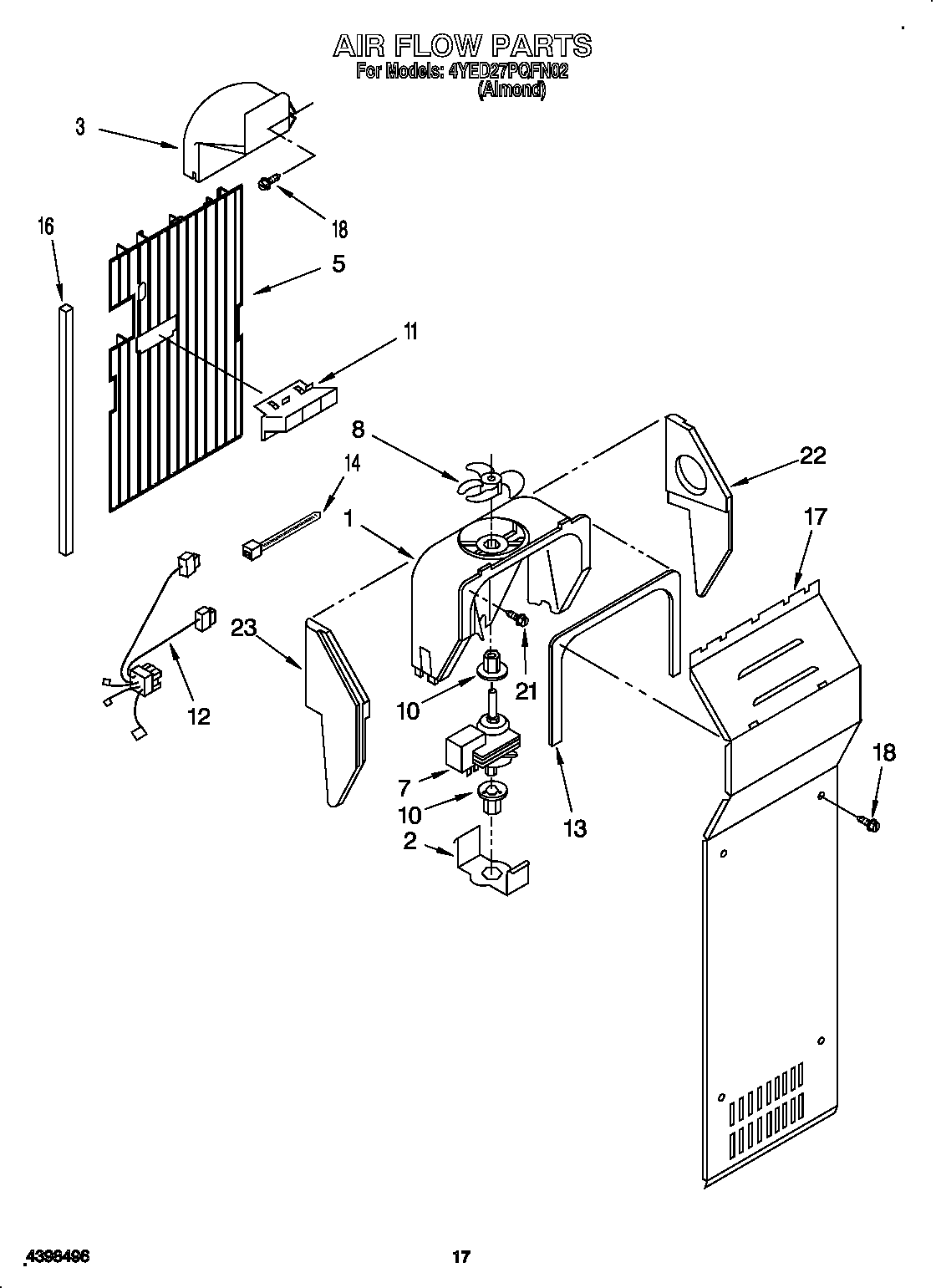 Whirlpool 4YED27PQFN02 air flow diagram