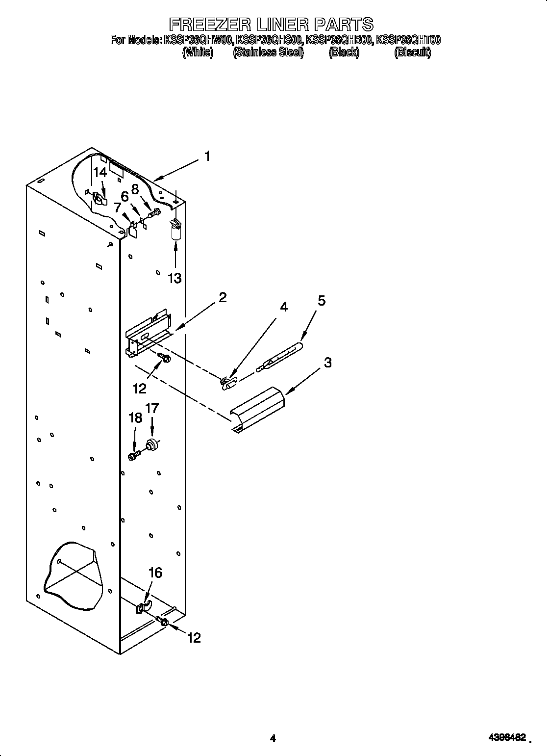 KitchenAid KSSP36QHS00 freezer liner diagram