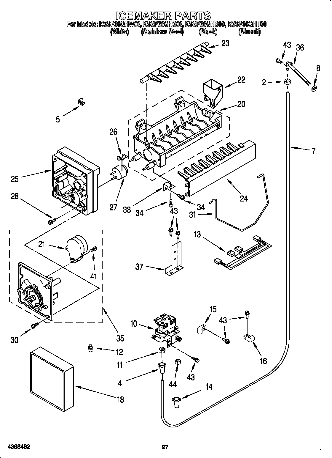KitchenAid KSSP36QHS00 icemaker diagram