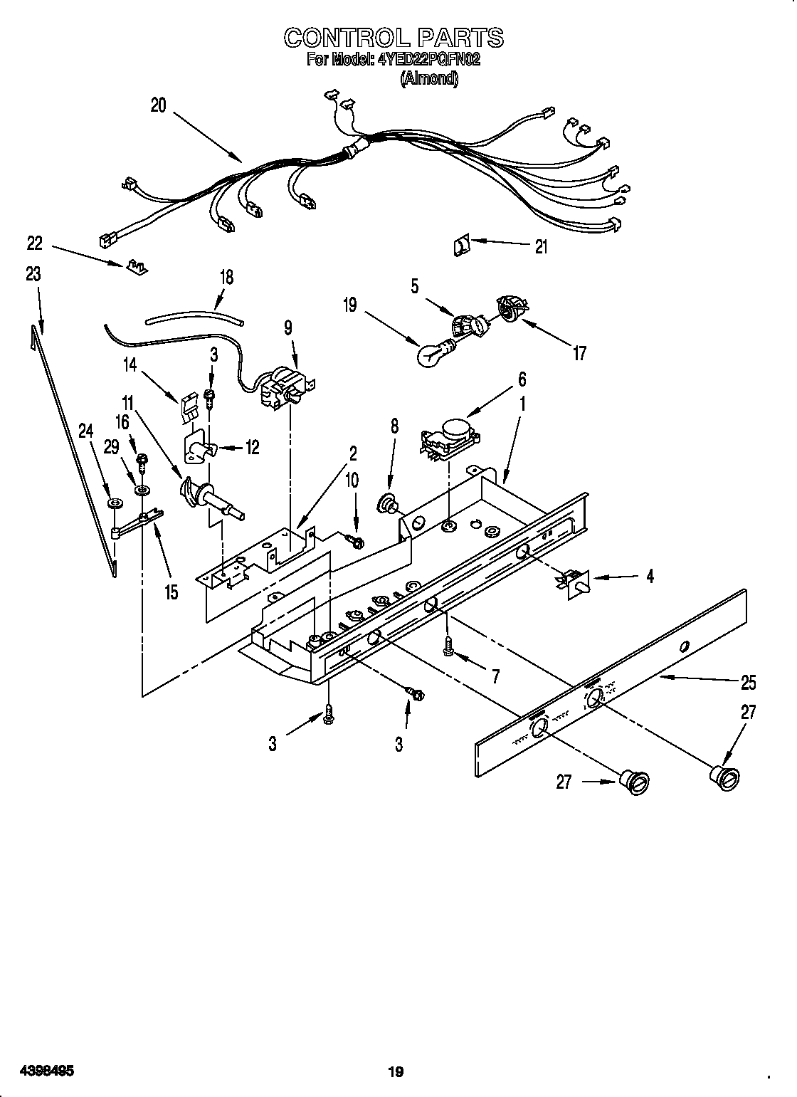 Whirlpool 4YED22PQFN02 control diagram