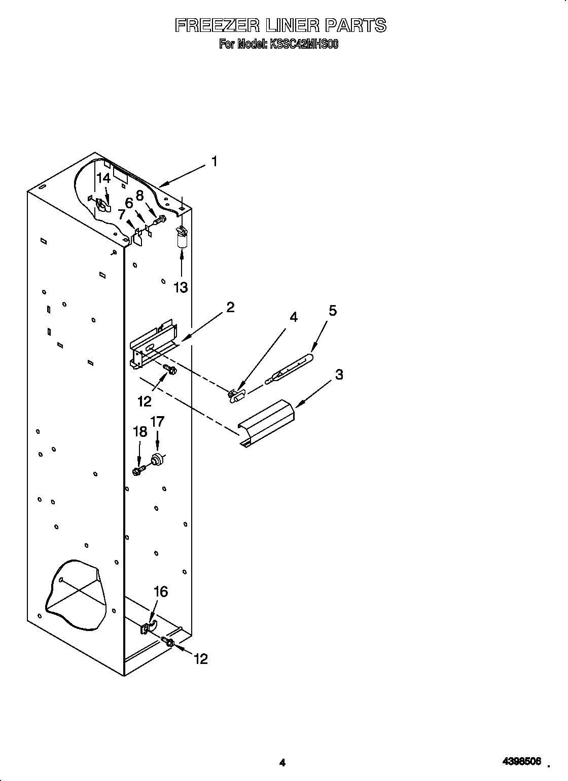 KitchenAid KSSC42MHS00 freezer liner diagram