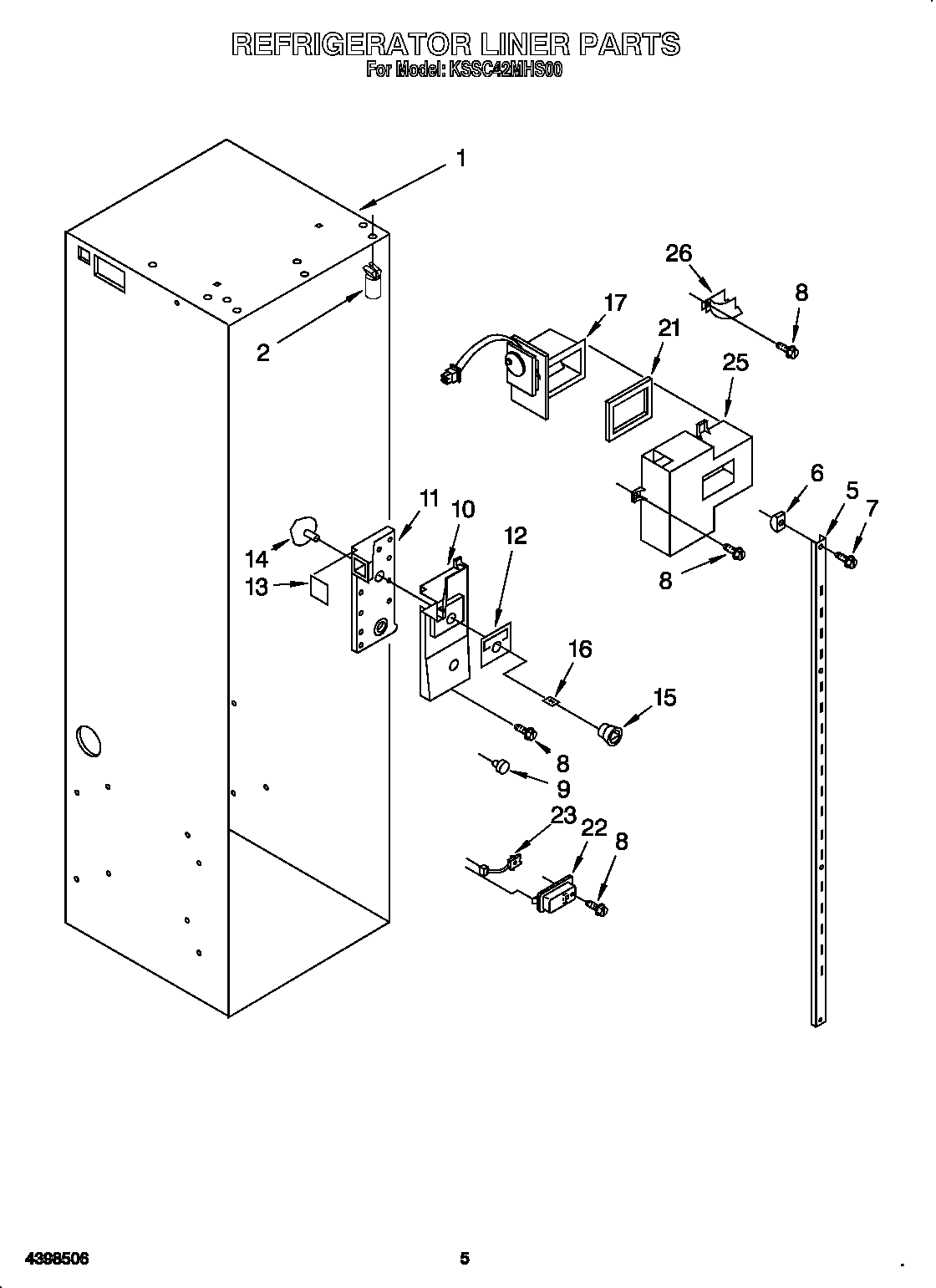 KitchenAid KSSC42MHS00 refrigerator liner diagram