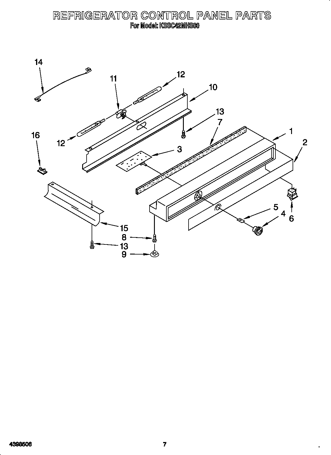 KitchenAid KSSC42MHS00 refrigerator control panel diagram