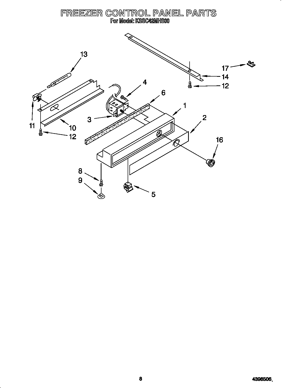 KitchenAid KSSC42MHS00 freezer control panel diagram