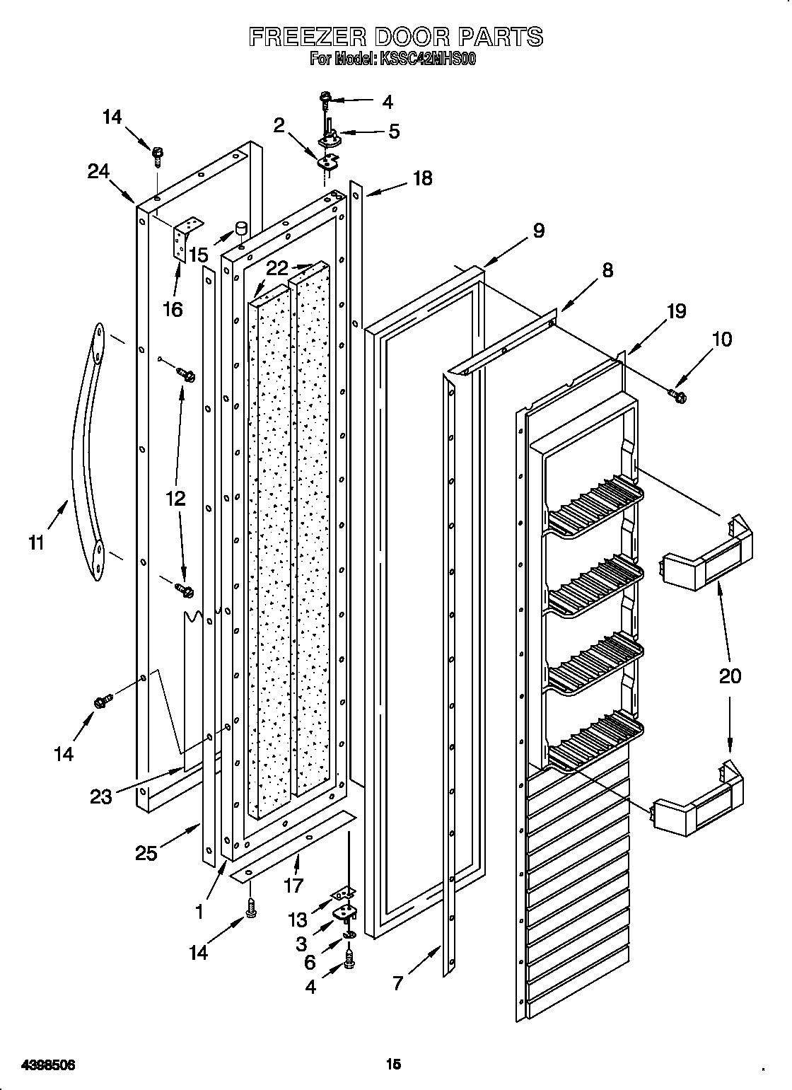 KitchenAid KSSC42MHS00 freezer door diagram