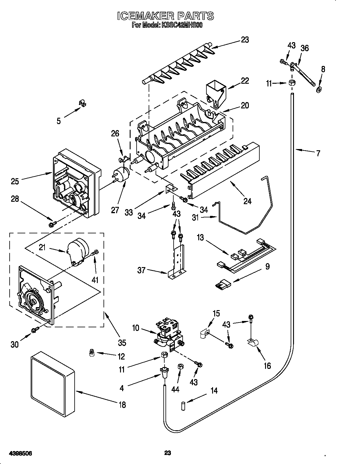 KitchenAid KSSC42MHS00 icemaker diagram