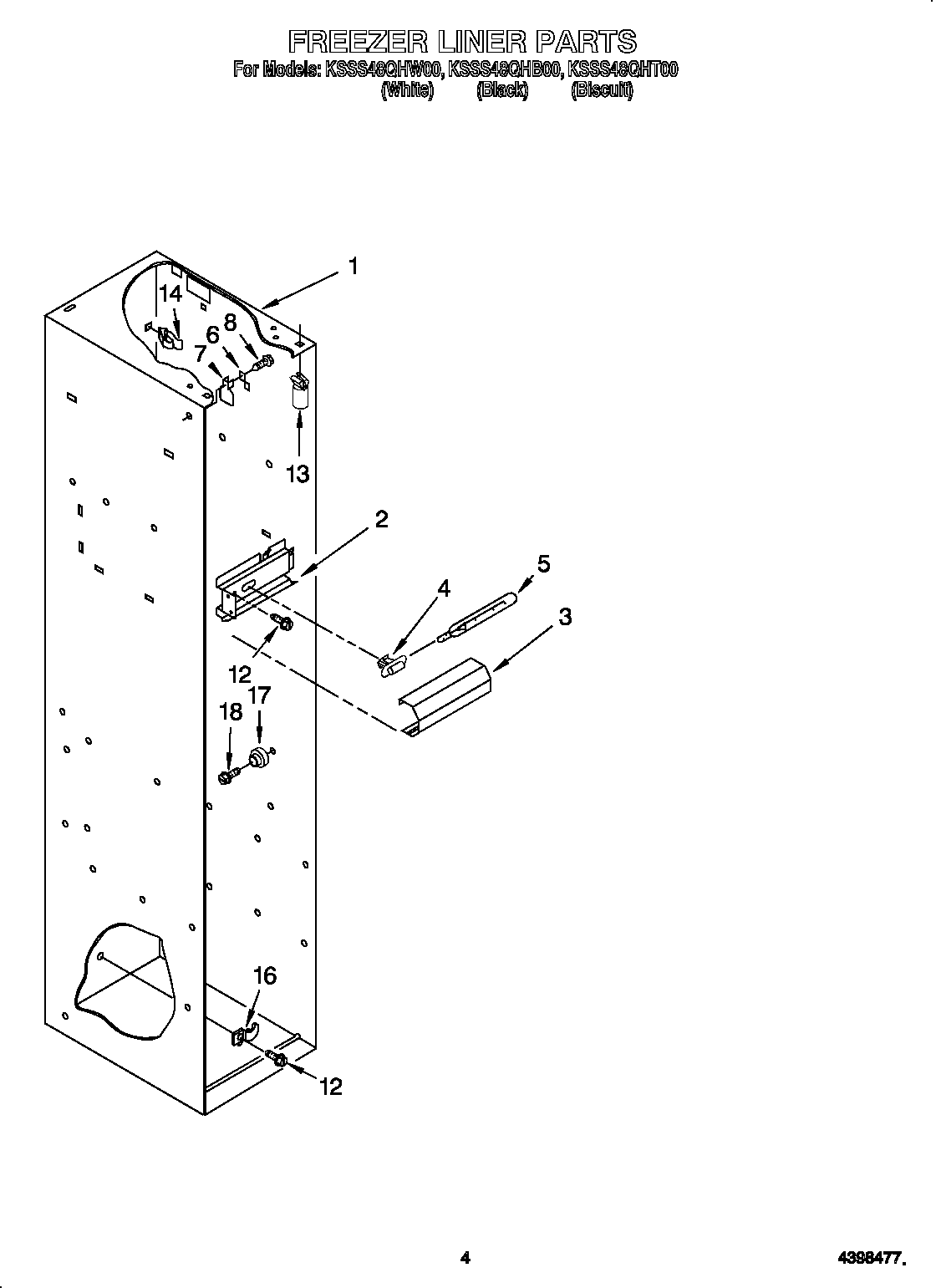 KitchenAid KSSS48QHT00 freezer liner diagram
