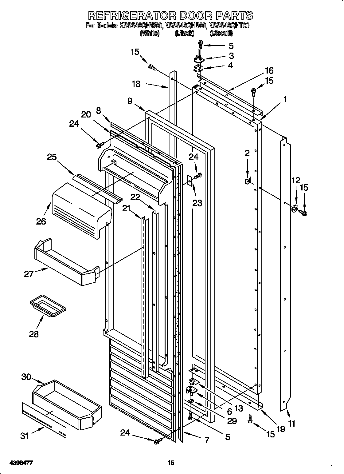 KitchenAid KSSS48QHT00 refrigerator door diagram