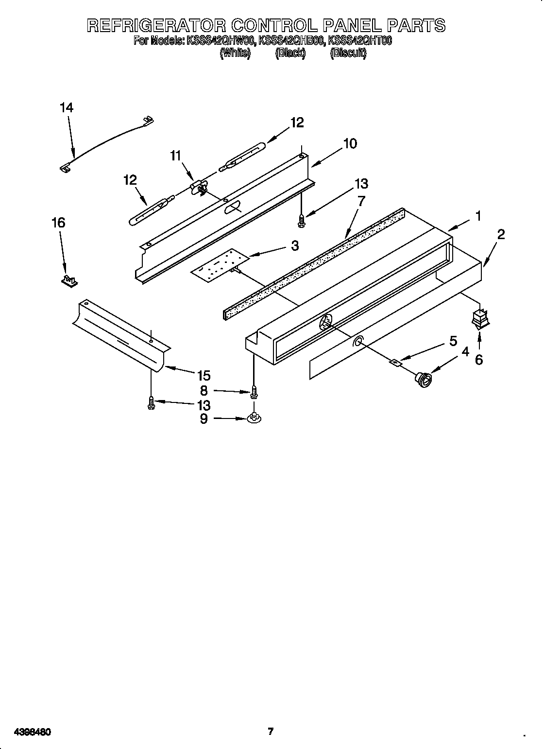 KitchenAid KSSS42QHT00 refrigerator control panel diagram