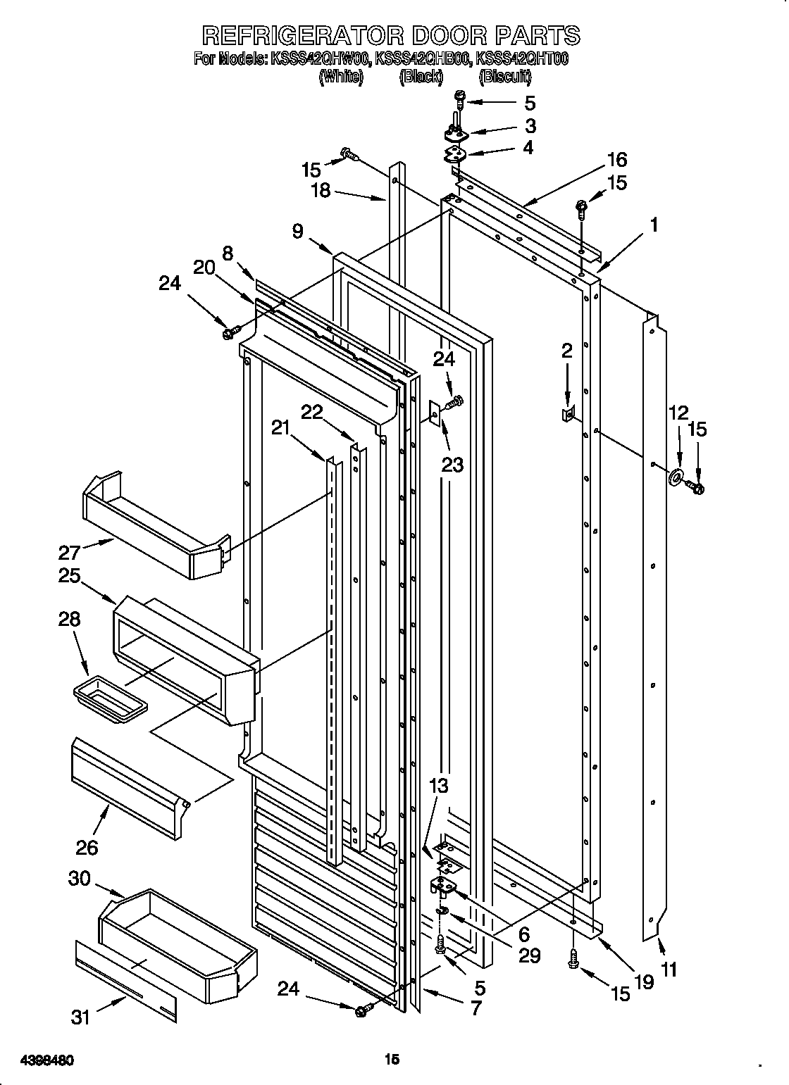 KitchenAid KSSS42QHT00 refrigerator door diagram